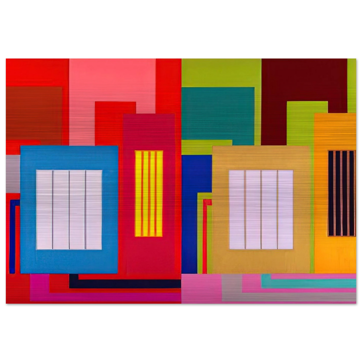 Super Size - 2000 - Peter Halley Brushed Aluminum Print - 70x100 cm / 28x40 inches | Peter Halley Aluminum Print | Peter Halley Prints