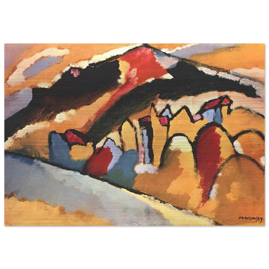STUDY FOR AUTUMN 1909 - Wassily Kandinsky Brushed Aluminum Print - 70x100 cm / 28x40 inches | Wassily Kandinsky Aluminum Print | Wassily Kandinsky Prints
