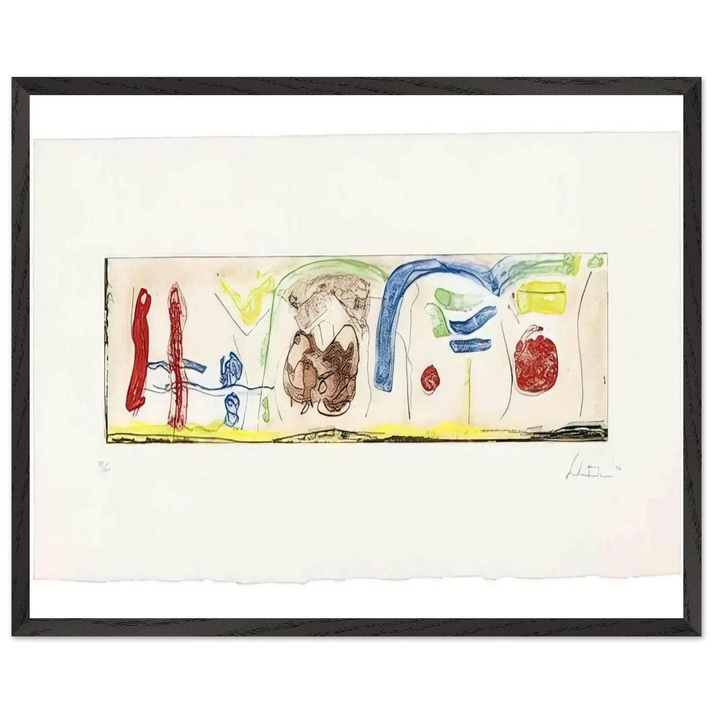 Helen Frankenthaler - Bridges - 1996 Wall art - A3 (29.7 x 42  cm) - Premium Wooden Framed Poster With Fine Art Paper - White frame