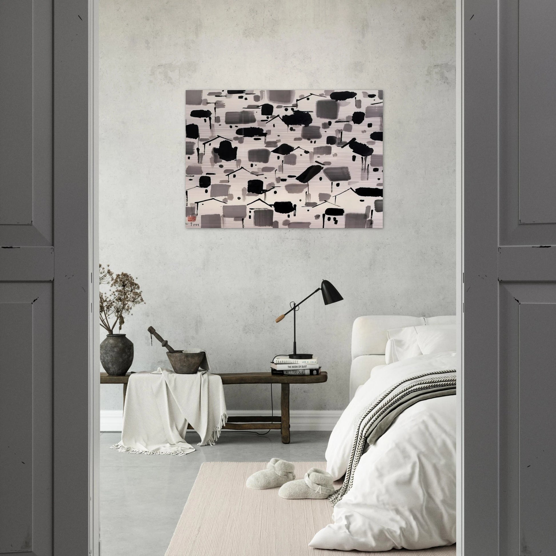 Home of Man - 1999 - Wu Guanzhong Brushed Aluminum Print - 70x100 cm / 28x40 inches | Wu Guanzhong Aluminum Print | Wu Guanzhong Prints