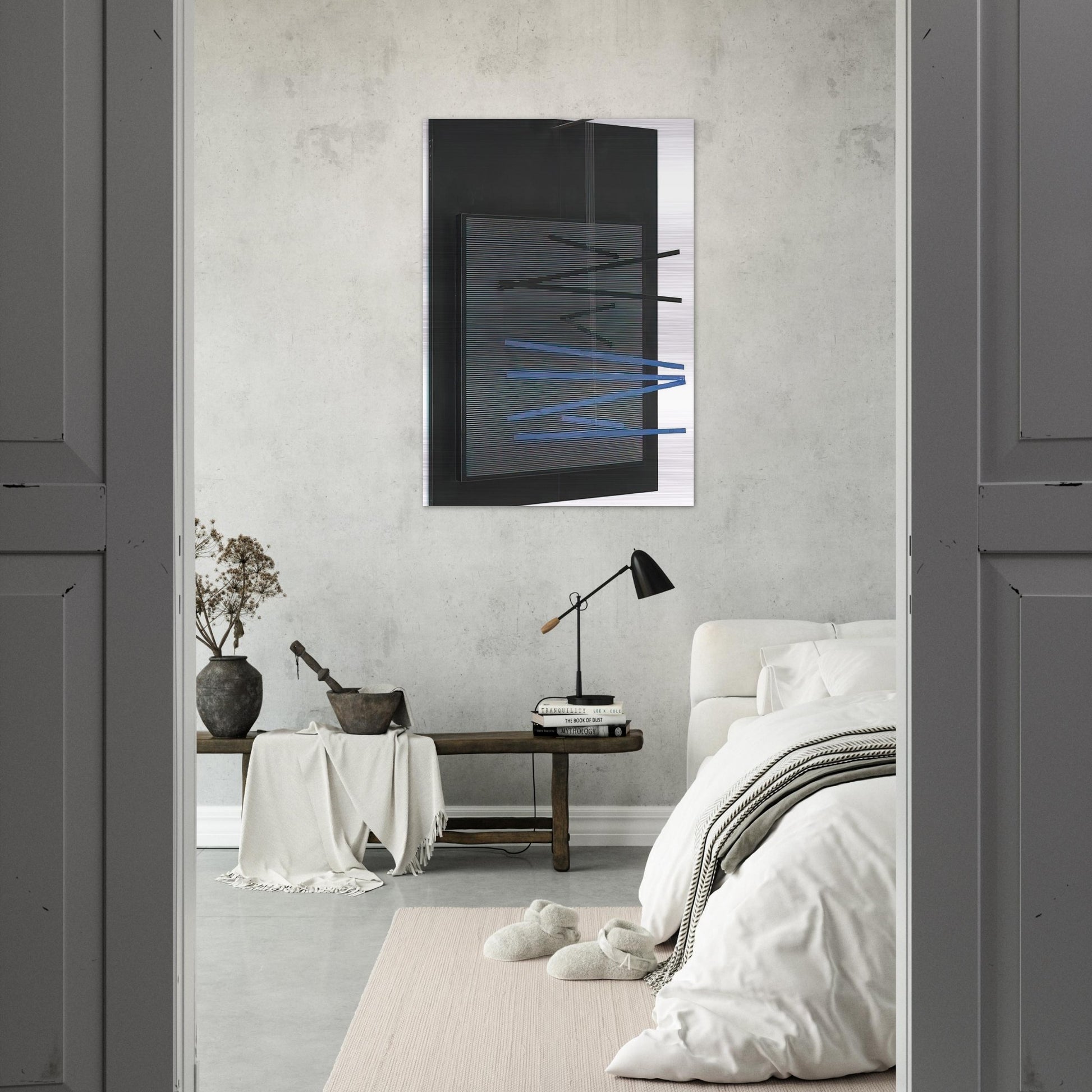 PETITE VIBRATION BRIQUE ET NOIRE 1966 - Jesus Rafael Soto Brushed Aluminum Print - 70x100 cm / 28x40 inches | Jesus Rafael Soto Aluminum Print | Jesus Rafael Soto Prints