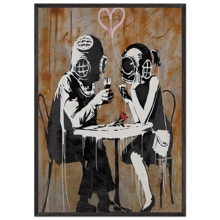 THINK TANK 2003 - Banksy 70x100 cm / 28x40 inches Framed Art Print – Black Wooden Frame