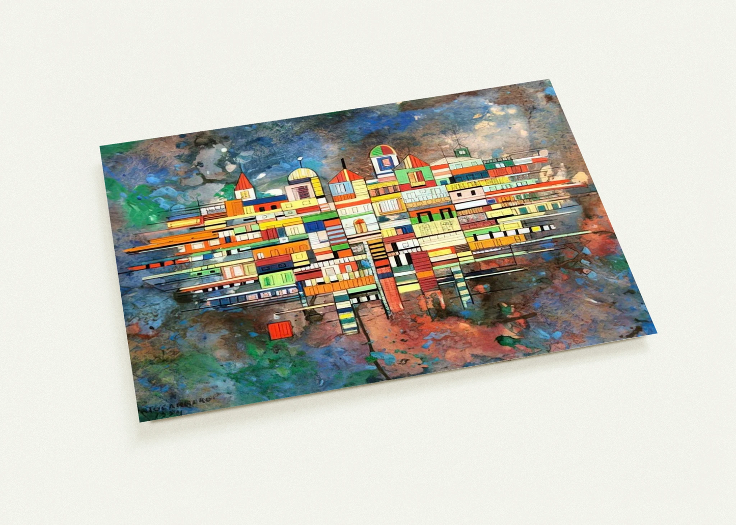 CITY 1954 By Rene Portocarrero Pack of 10 Post Cards | Rene Portocarrero Post Cards | A6 (10.5 x 14.8 cm) - 4.1 x 5.8 inches