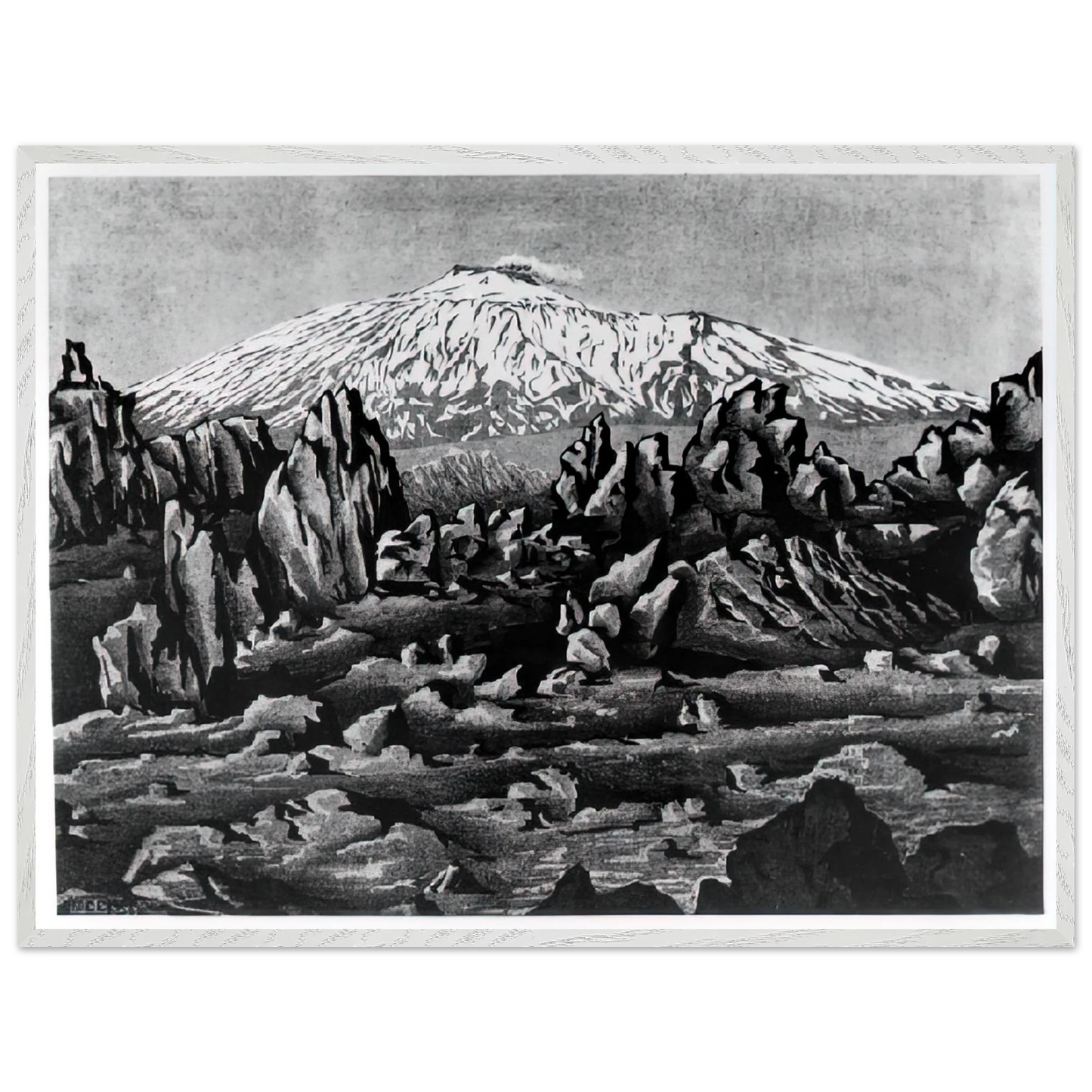 MC Escher - ESCHER (15) Wall Art - 21x29.7 cm / 8x12" - Premium Wooden Framed Poster With Fine Art Paper - White frame
