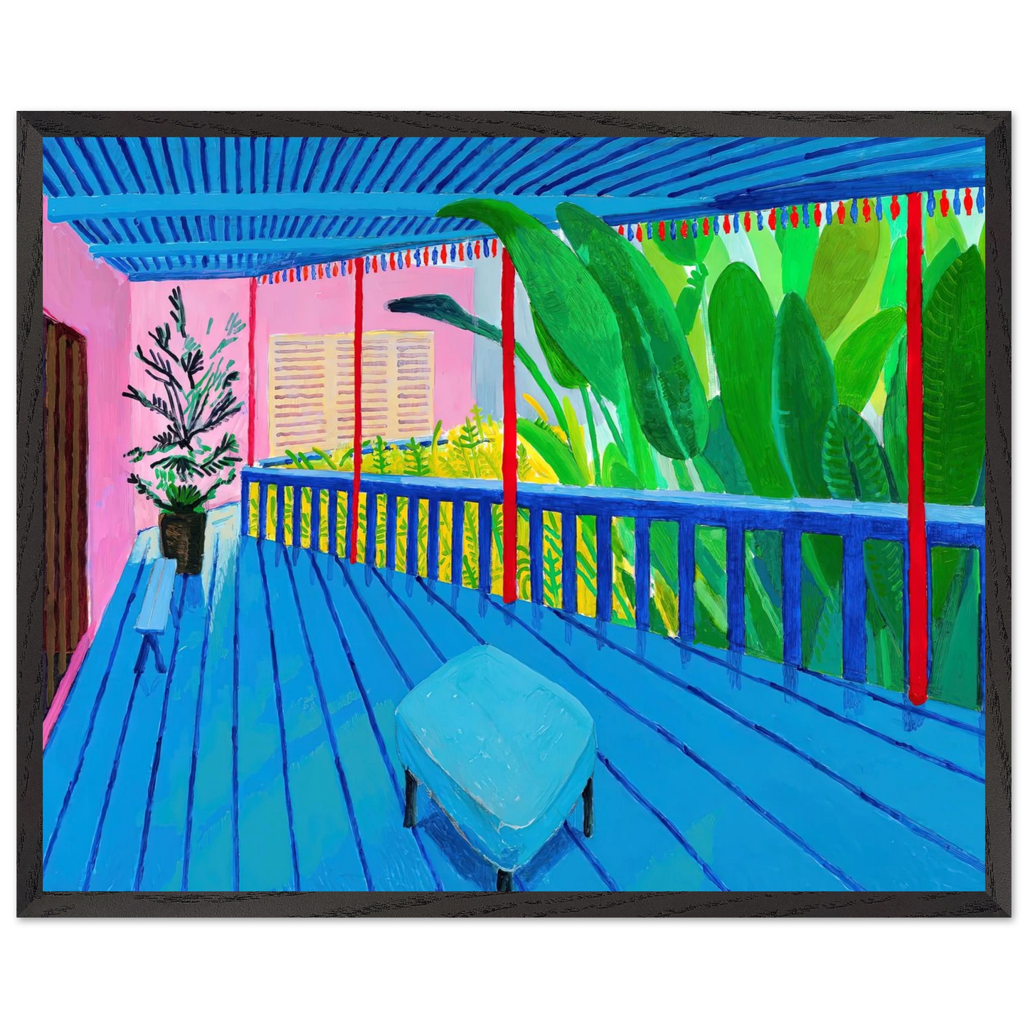 David Hockney - David Hockney Wall art - 28x43  cm / XL (11x17 inches) - Premium Wooden Framed Poster With Fine Art Paper-canvas - Wood frame