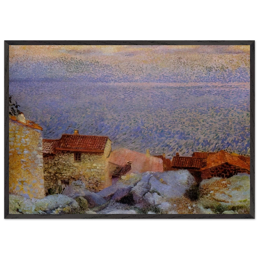 Coastal Landscape - Henri-Edmond Cross 70x100 cm / 28x40 inches Framed Art Print – Black Wooden Frame