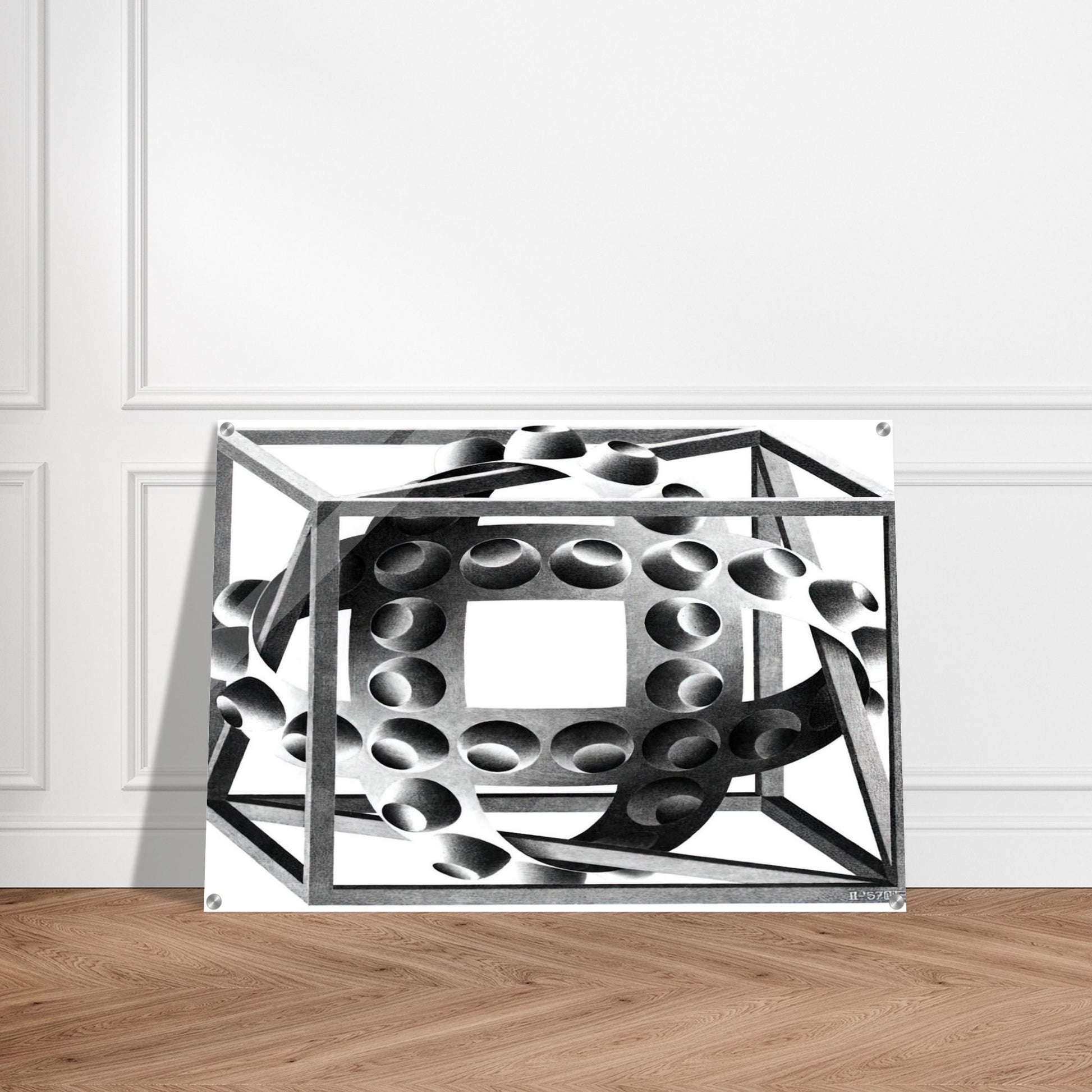 CUBE WITH MAGIC RIBBONS - MC Escher Acrylic Print - 70x100 cm / 28x40″ inches | Maurits Cornelis Escher Prints