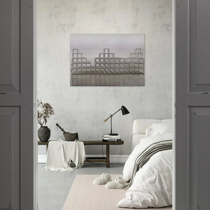 Structure with Three Towers - Sol LeWitt Brushed Aluminum Print - 70x100 cm / 28x40 inches | Sol LeWitt Aluminum Print | Sol LeWitt Prints