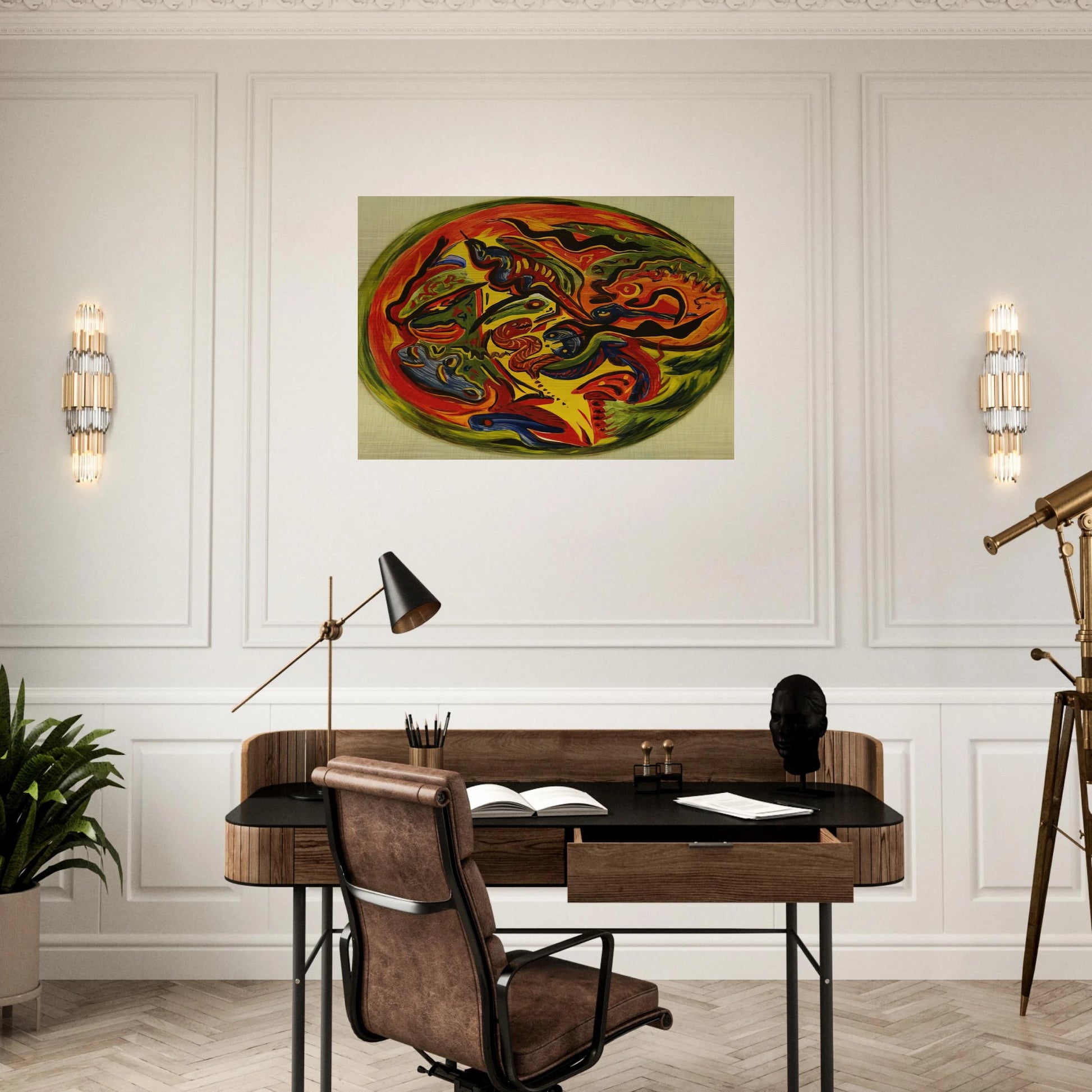 CIRCLE 1941 - Jackson Pollock Brushed Aluminum Print - 70x100 cm / 28x40 inches | Jackson Pollock Aluminum Print | Jackson Pollock Prints