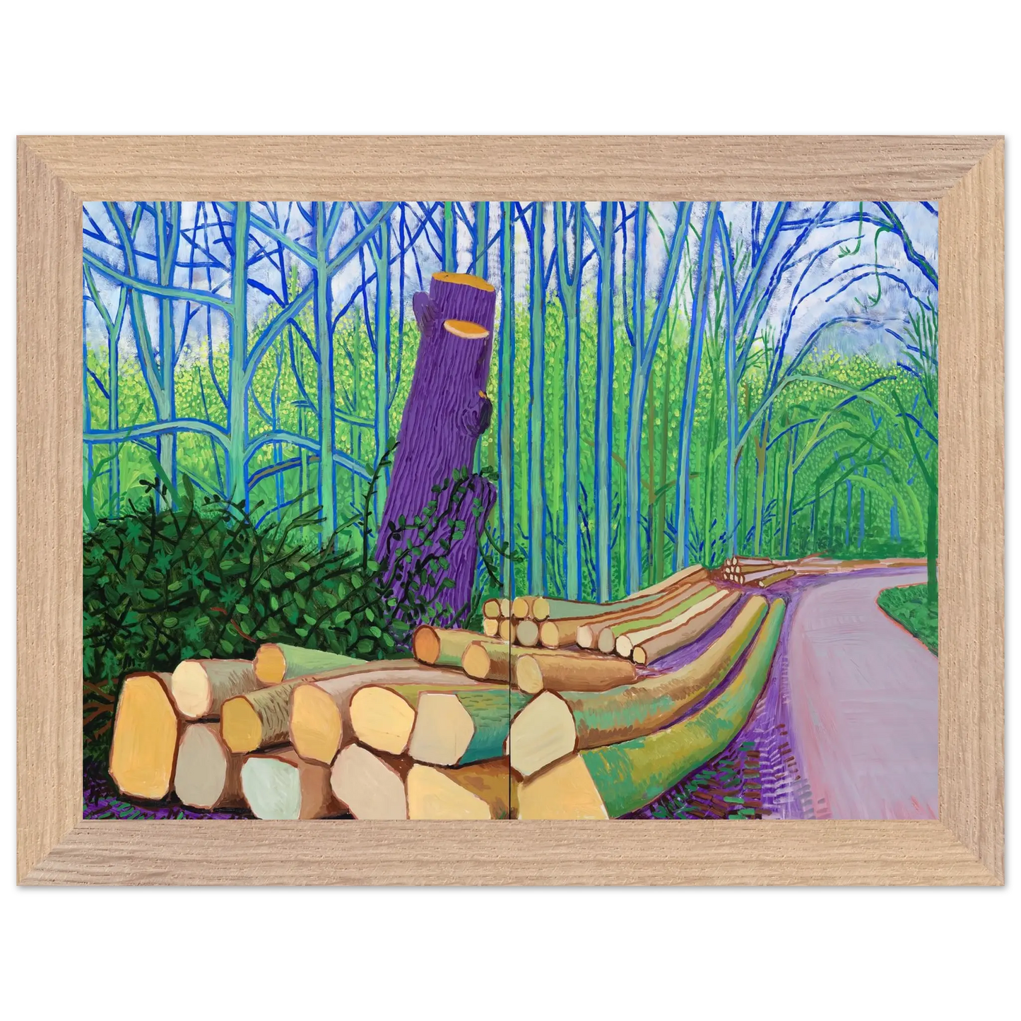 David Hockney - David Hockney Wall art - 15x20 cm / 6x8 Inches - Premium Wooden Framed Poster With Fine Art Paper - White frame