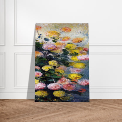 Dahlias 2 - claude monet Brushed Aluminum Print - 70x100 cm / 28x40 inches | claude monet Aluminum Print | claude monet Prints