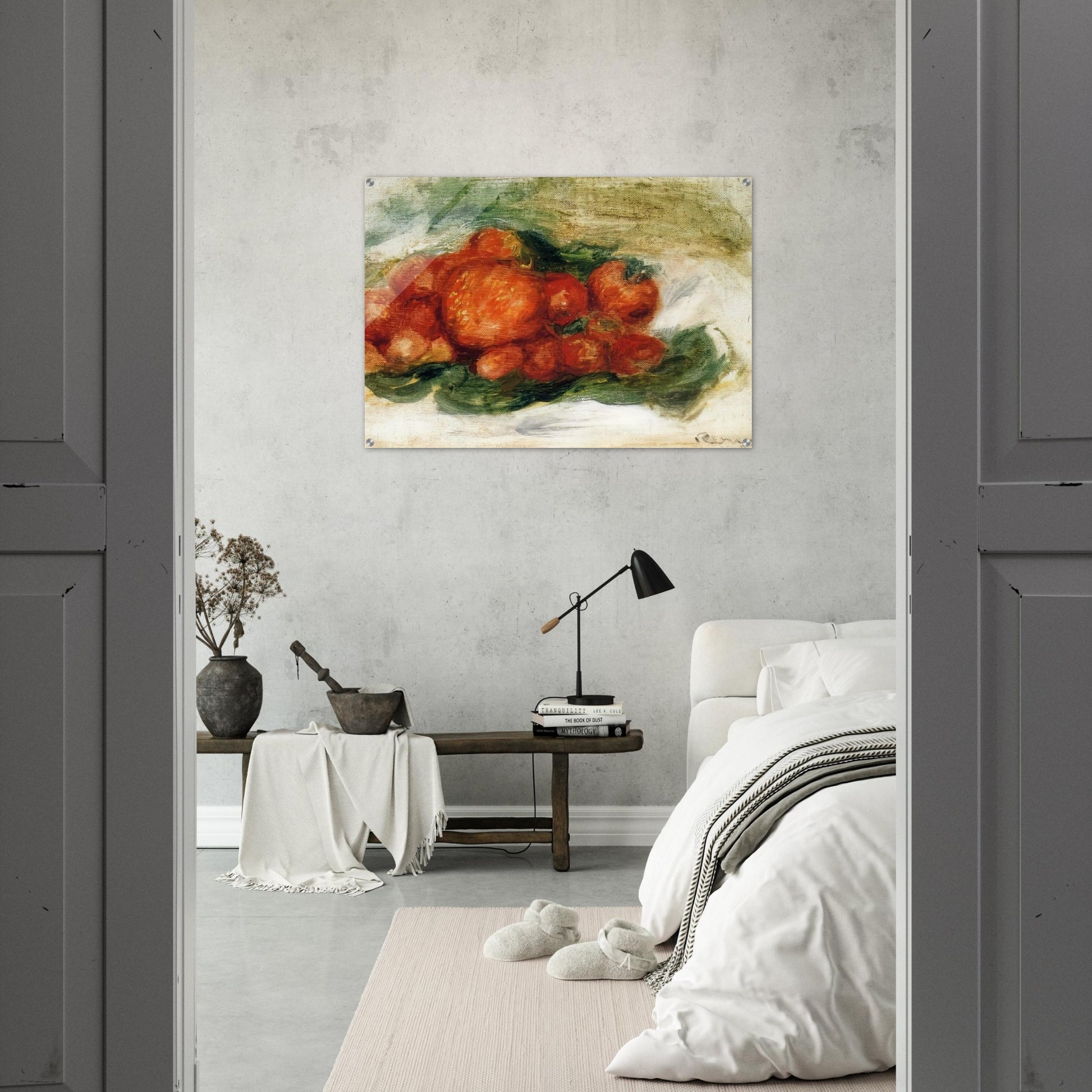 Still Life with Strawberries - Pierre-Auguste Renoir Acrylic Print - 70x100 cm / 28x40″ inches