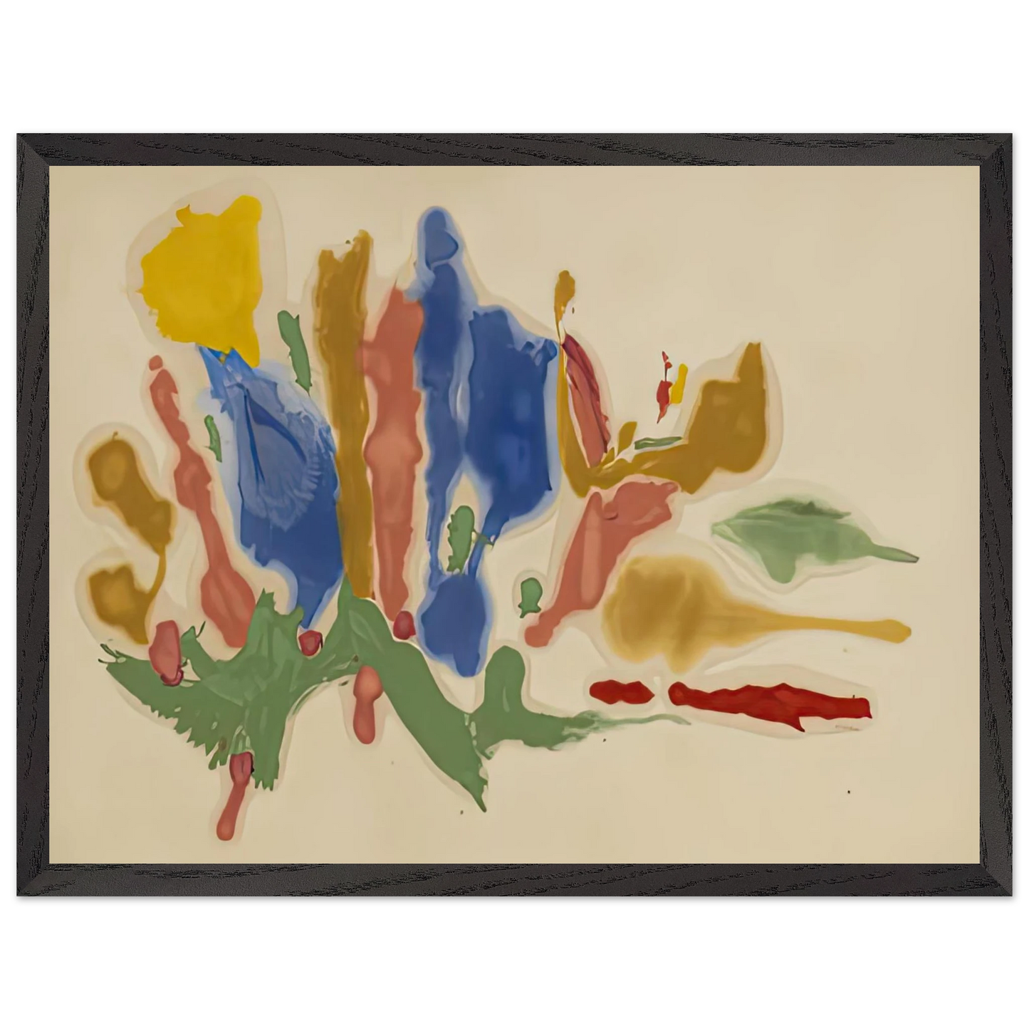 Helen Frankenthaler - Cool Summer, 1962- Wall Art - 21x29.7 cm / 8x12" - Premium Wooden Framed Poster With Fine Art Paper-canvas - Wood frame