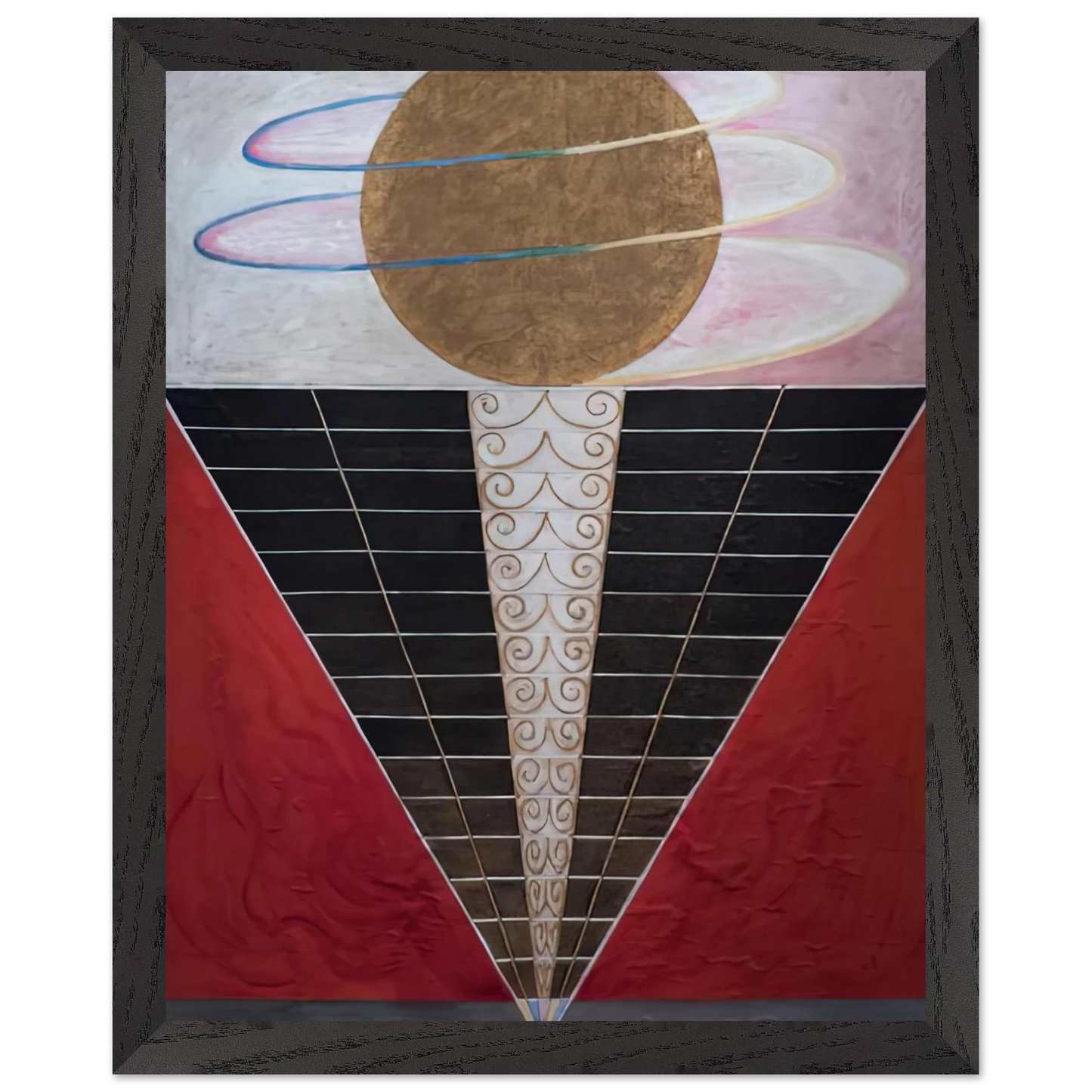 Hilma af Klint - ALTARPIECE NO 2 1915 Wall art - 28x43  cm / XL (11x17 inches) - Premium Wooden Framed Poster With Fine Art Paper-canvas - Black frame