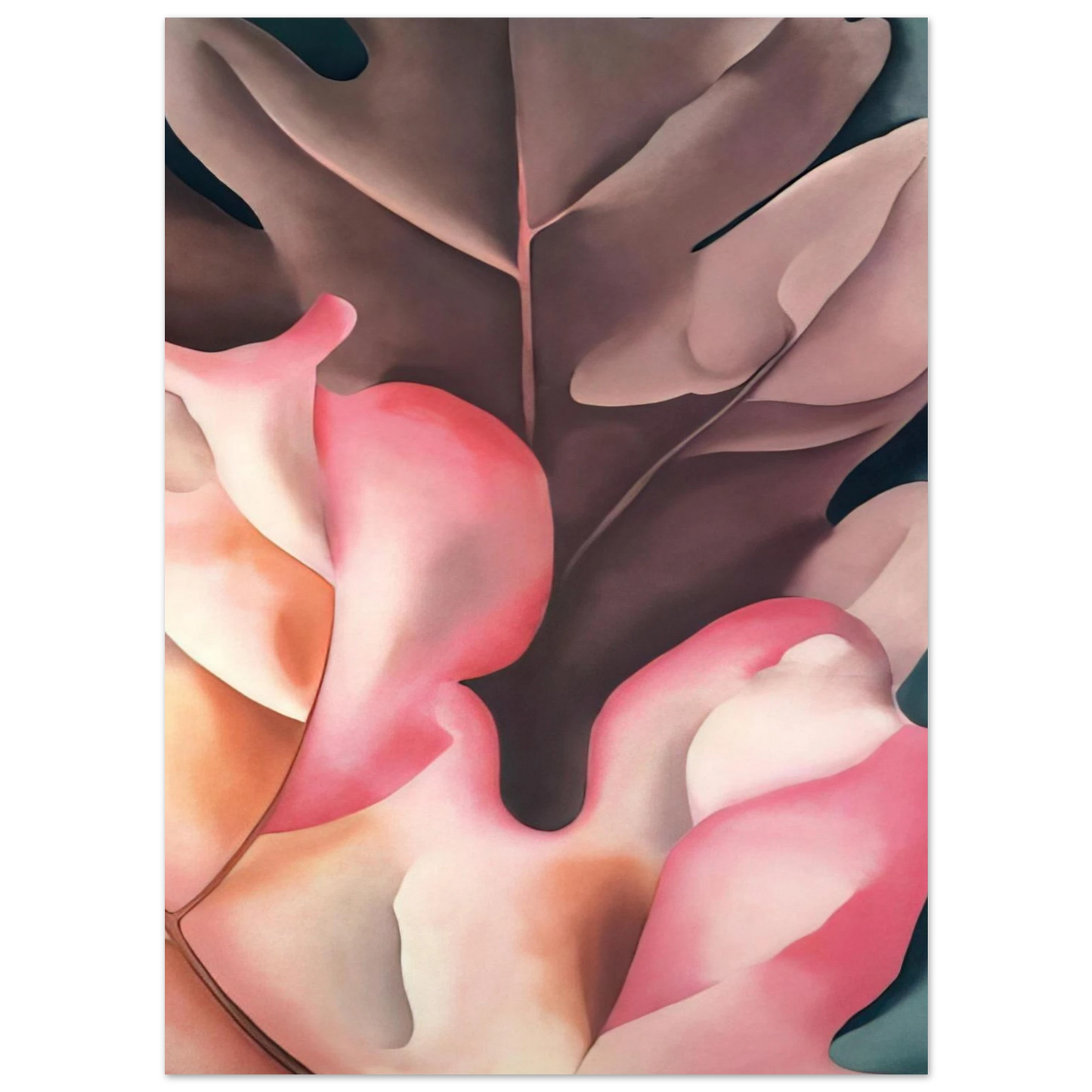 Georgia O'Keeffe - Oak Leaves Pink and Grey Fine Art Poster
