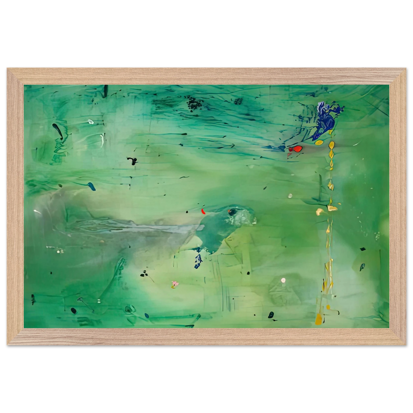 Helen Frankenthaler - A Green Thought in a Green Shade, 1981- Wall Art - 60x80 cm / 24x32 inches - Premium Wooden Framed Poster With Fine Art Paper-canvas - White frame