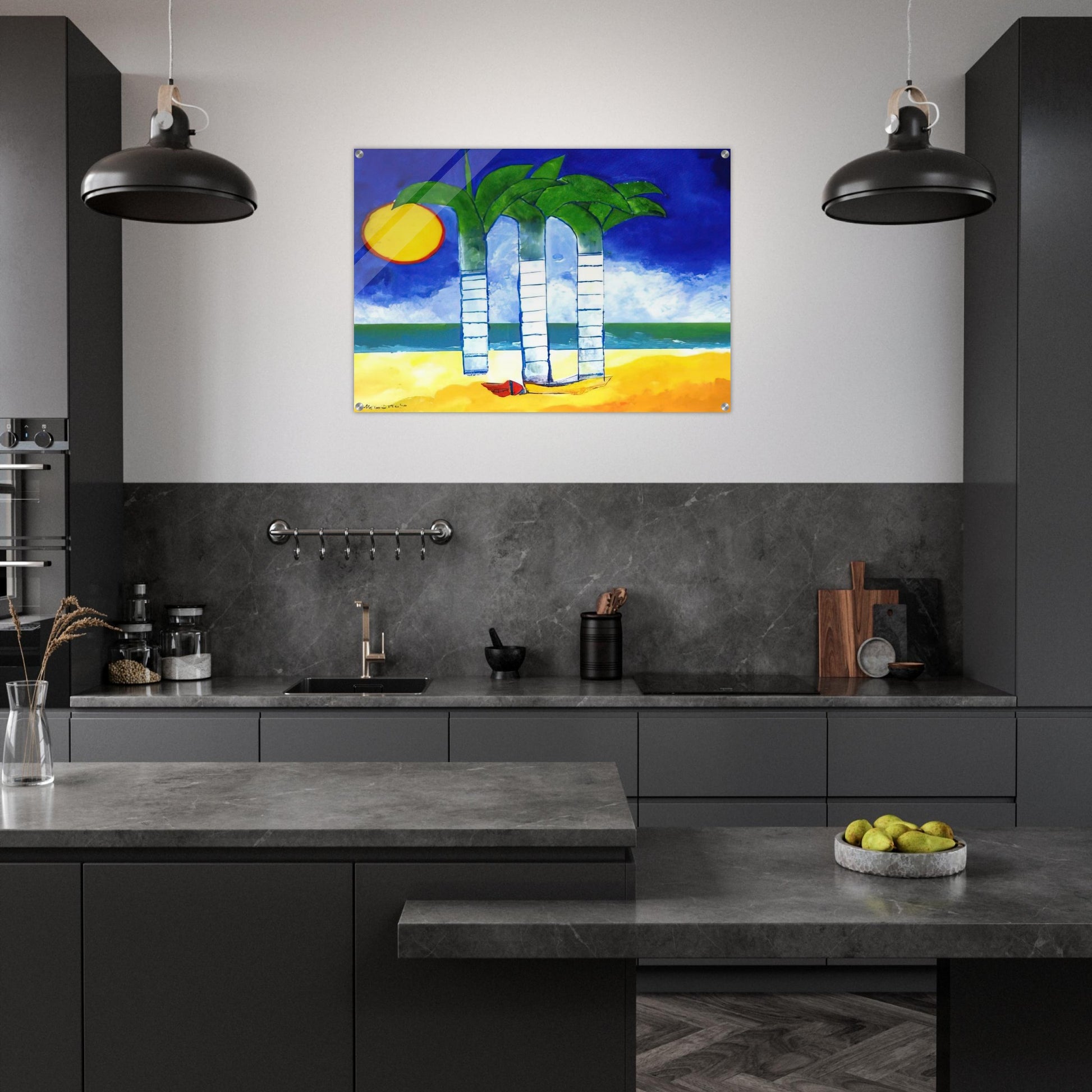 Paisagem - Naïve Art Primitivism - Aldemir Martins Acrylic Print - 70x100 cm / 28x40″ inches