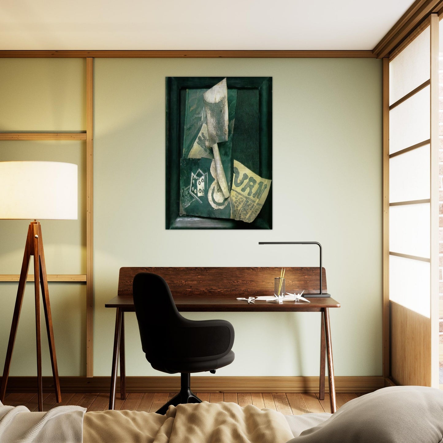 Glass and newspaper - Pablo Picasso Brushed Aluminum Print - 70x100 cm / 28x40 inches | Pablo Picasso Aluminum Print | Pablo Picasso Prints