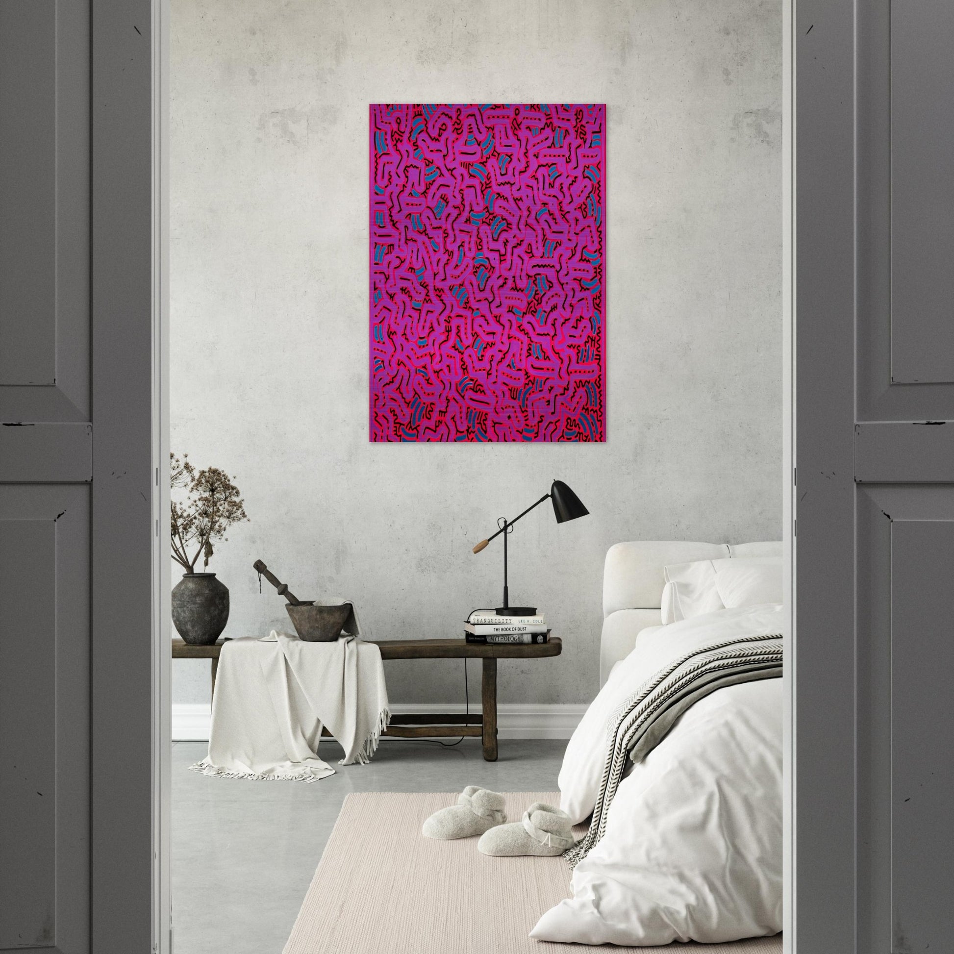 UNTITLED 1984 - Keith Haring Brushed Aluminum Print - 70x100 cm / 28x40 inches | Keith Haring Aluminum Print | Keith Haring Prints