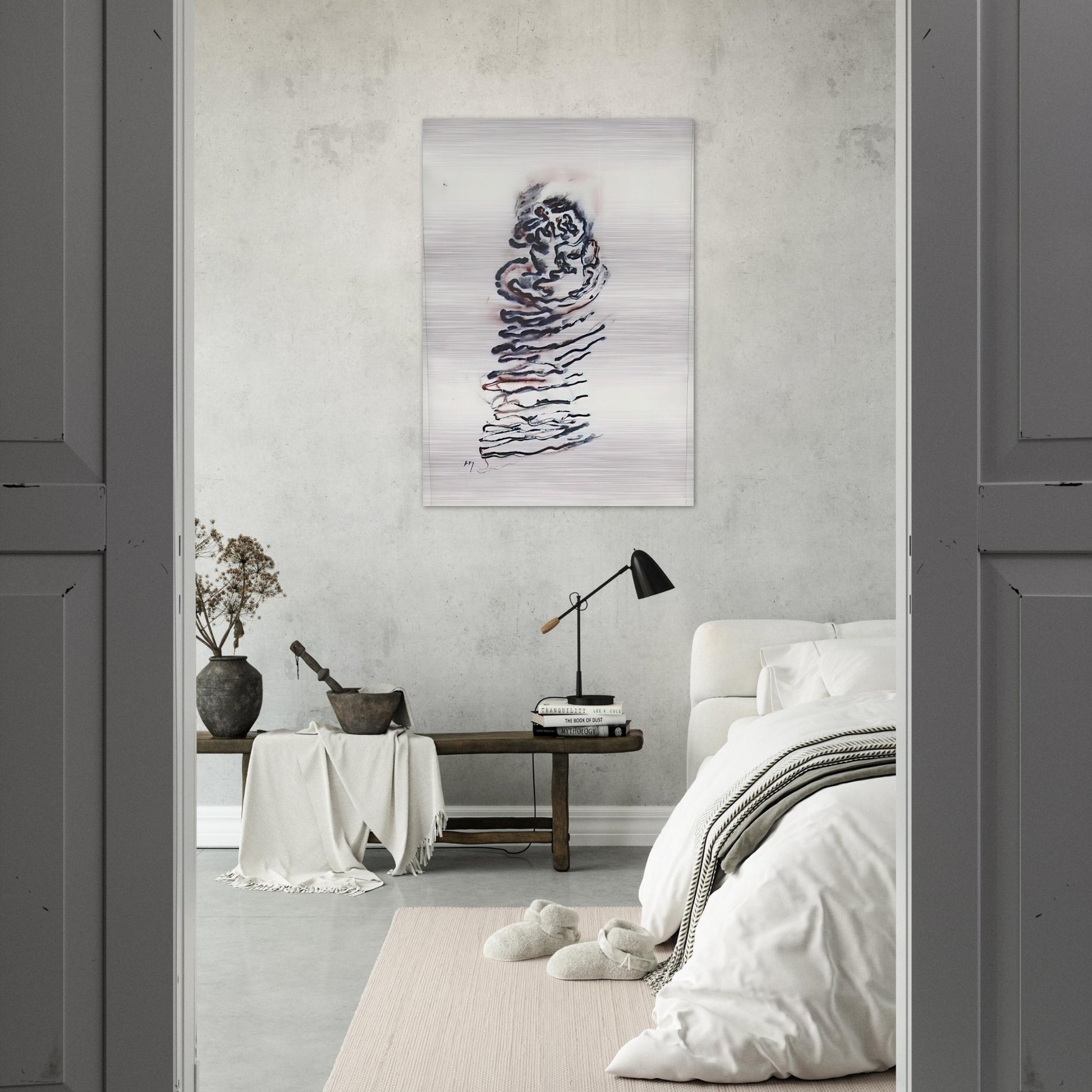 UNTITLED 1970 - Henri Michaux Brushed Aluminum Print - 70x100 cm / 28x40 inches | Henri Michaux Aluminum Print | Henri Michaux Prints