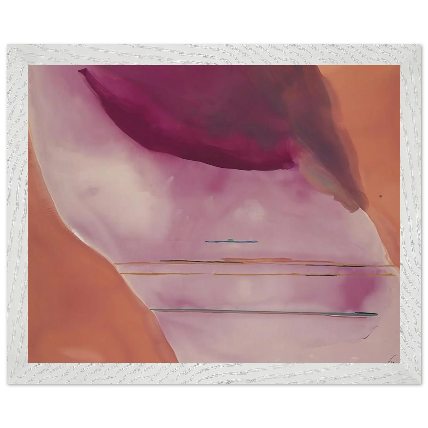Helen Frankenthaler - Pendulum - 1972 Wall art - 50x50 cm / 20x20 Inches - Premium Wooden Framed Poster With Fine Art Paper - White frame