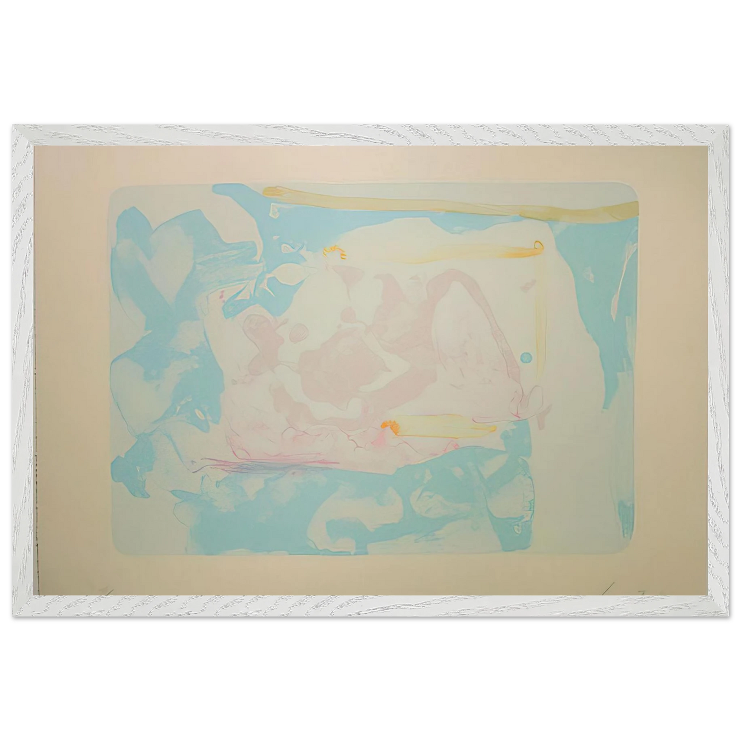 Helen Frankenthaler - Reflections III - 1995 Wall art - 30x45 cm / 12x18 inches - Premium Wooden Framed Poster With Fine Art Paper-canvas - Black frame