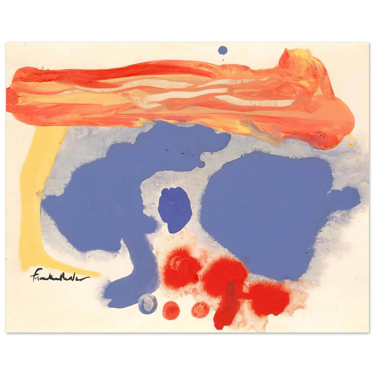 Helen Frankenthaler - Summerscene, Provincetown - 1961 Wall art - A3 (29.7 x 42  cm) - Premium Wooden Framed Poster With Fine Art Paper-canvas - Black frame