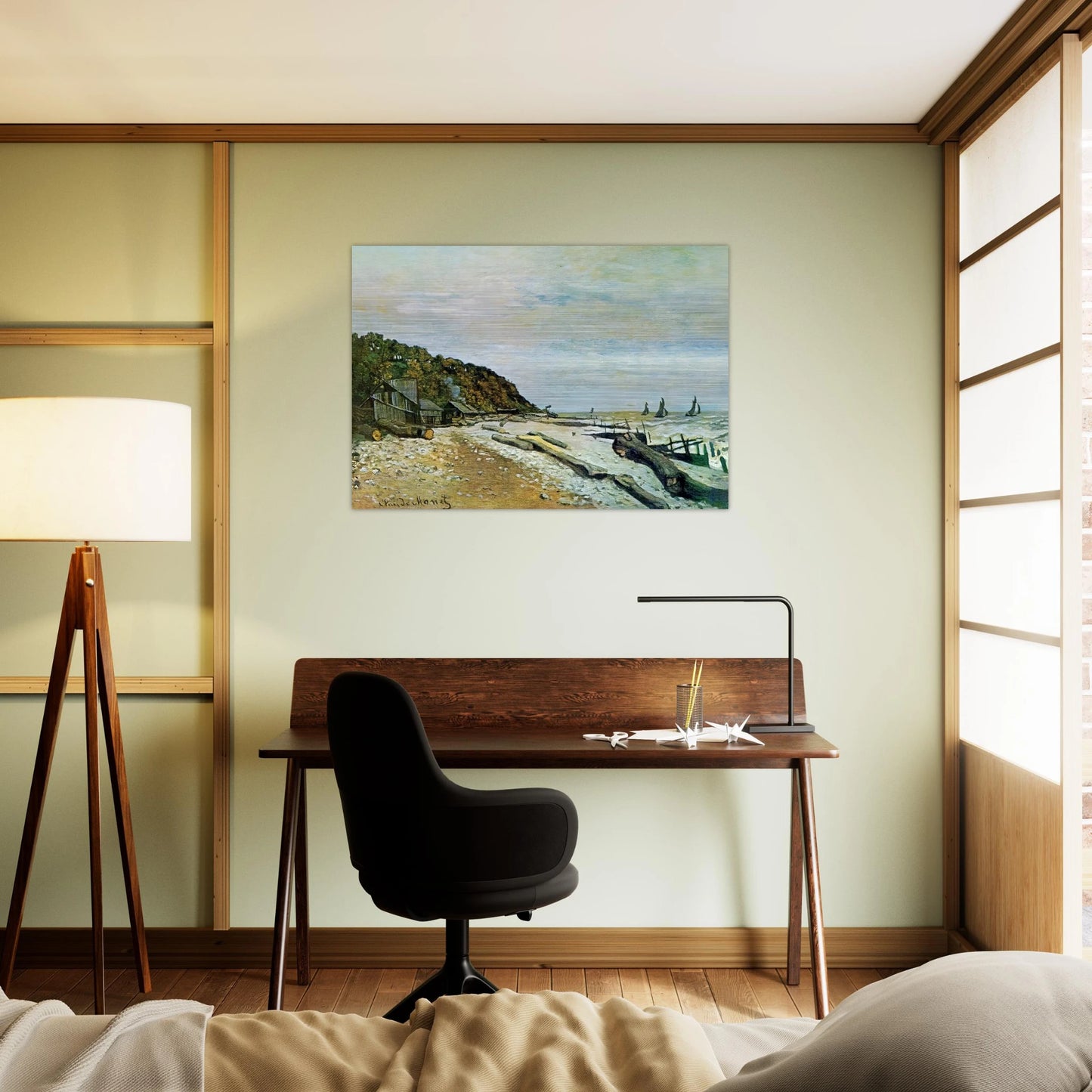 Boatyard near Honfleur - claude monet Brushed Aluminum Print - 70x100 cm / 28x40 inches | claude monet Aluminum Print | claude monet Prints