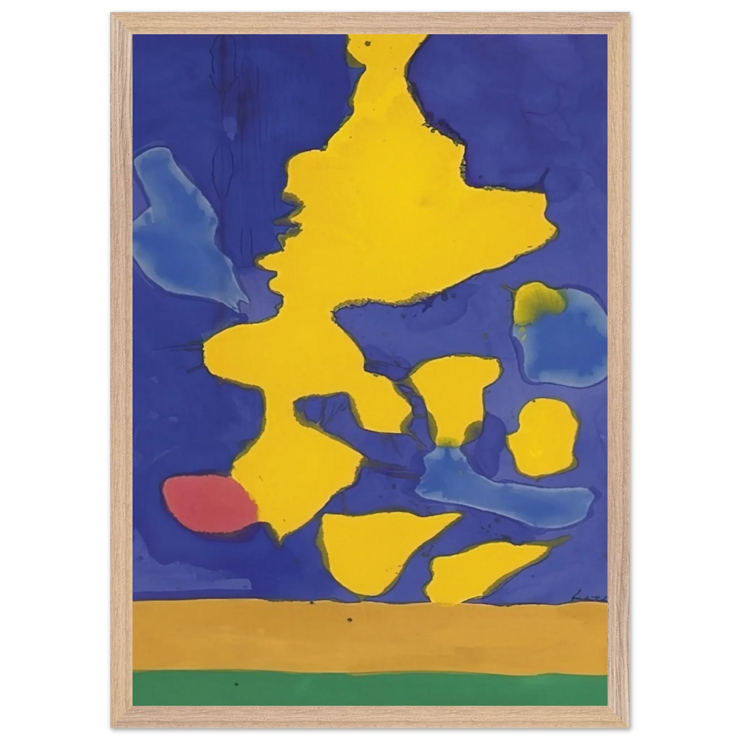 Helen Frankenthaler - Saturn Revisited - 1964 Wall art - 13x18 cm / 5x7 Inches - Premium Wooden Framed Poster With Fine Art Paper - White frame