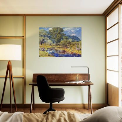 Bedford Hills - Childe Hassam Brushed Aluminum Print - 70x100 cm / 28x40 inches | Childe Hassam Aluminum Print | Childe Hassam Prints