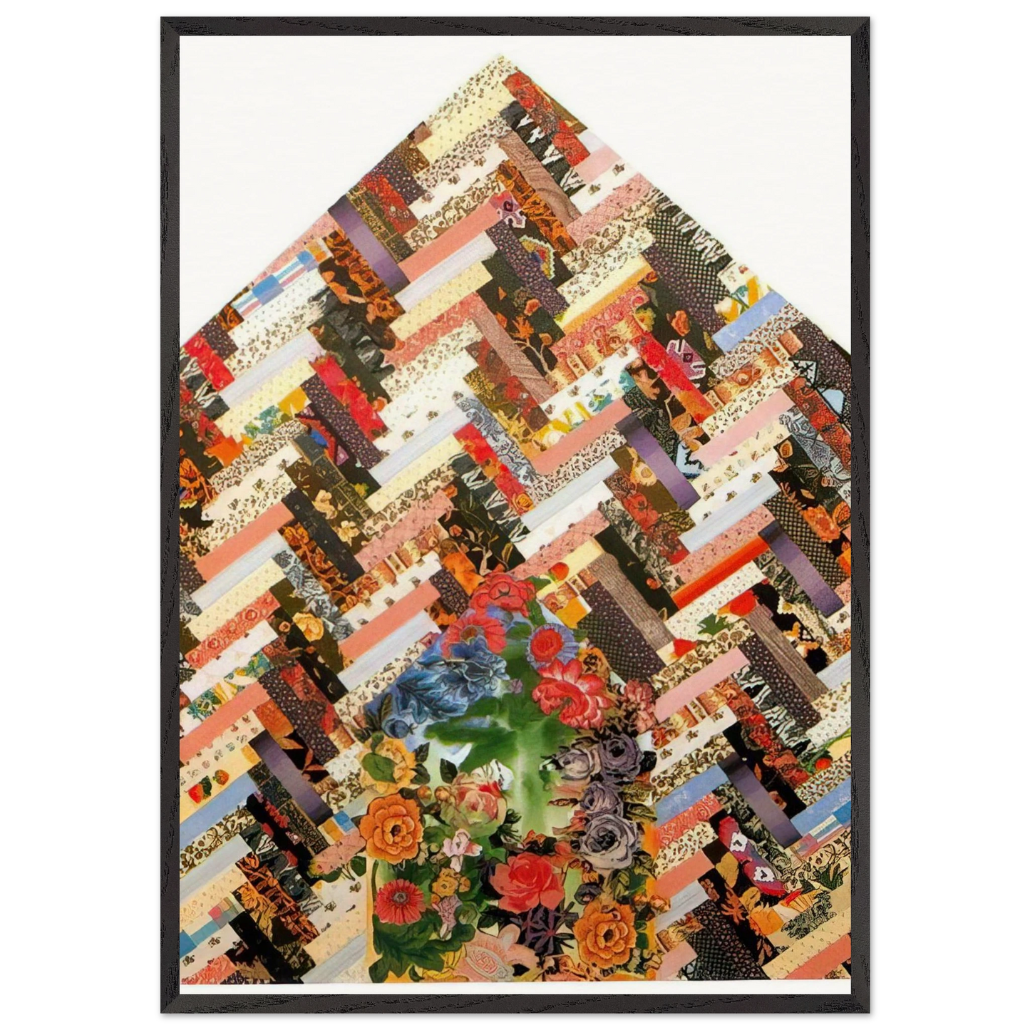 New Harmony B - PD Pattern and Decoration - Miriam Schapiro 70x100 cm / 28x40 inches Framed Art Print – Black Wooden Frame