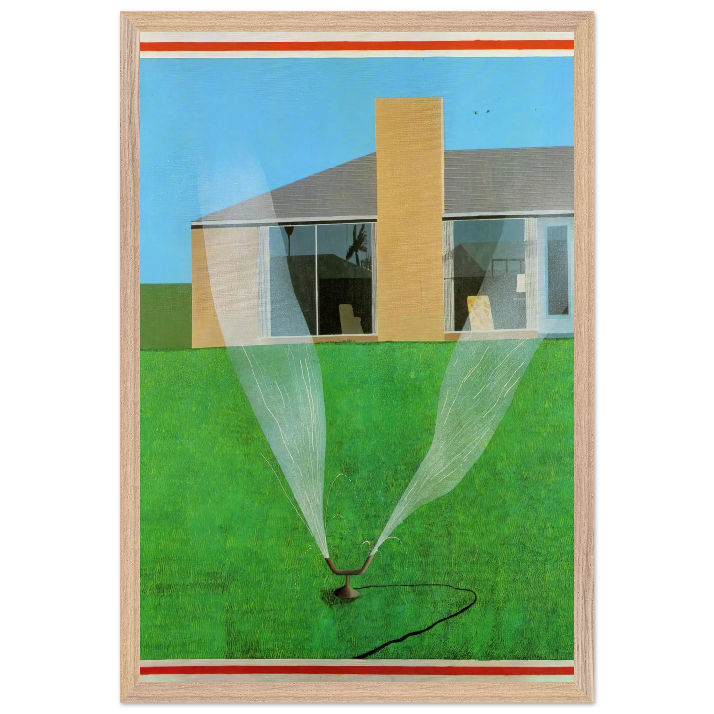David Hockney - David Hockney Wall art - 28x43  cm / XL (11x17 inches) - Premium Wooden Framed Poster With Fine Art Paper-canvas - White frame