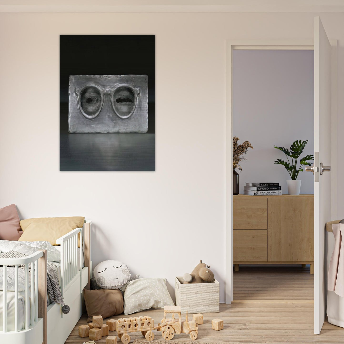 THE CRITIC SEES - Jasper Johns Brushed Aluminum Print - 70x100 cm / 28x40 inches | Jasper Johns Aluminum Print | Jasper Johns Prints