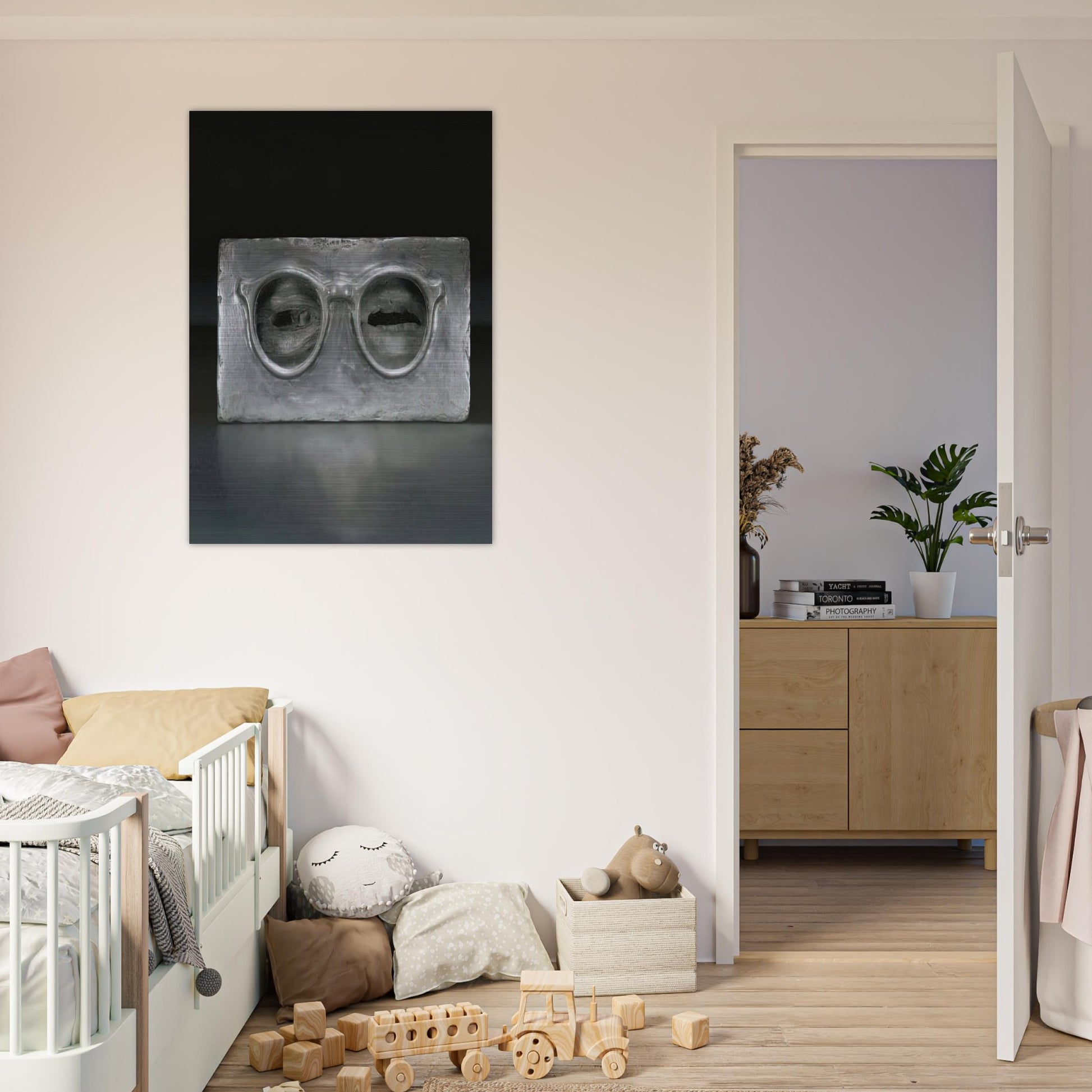 THE CRITIC SEES - Jasper Johns Brushed Aluminum Print - 70x100 cm / 28x40 inches | Jasper Johns Aluminum Print | Jasper Johns Prints