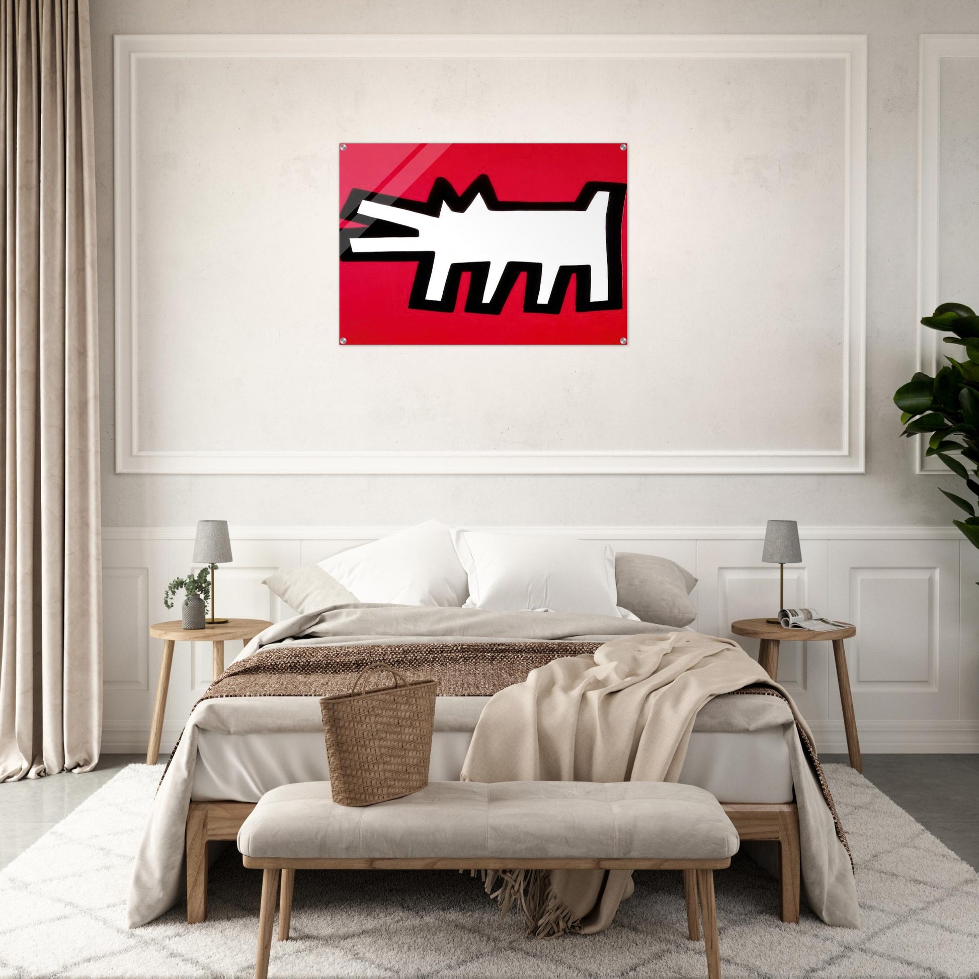 BARKING DOG 1990 - Keith Haring Acrylic Print - 70x100 cm / 28x40″ inches | Keith Haring Art For Sale