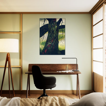 Oak Tree - Eyvind Earle Brushed Aluminum Print - 70x100 cm / 28x40 inches | Eyvind Earle Aluminum Print | Eyvind Earle Prints