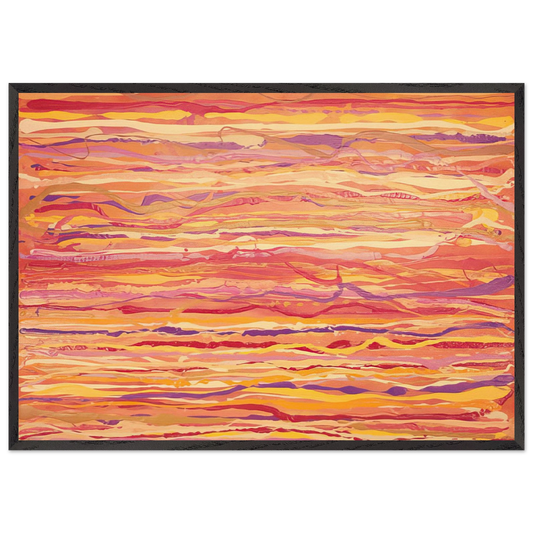 All Over Pour Painting - 1969 - Ronnie Landfield 70x100 cm / 28x40 inches Framed Art Print – Black Wooden Frame