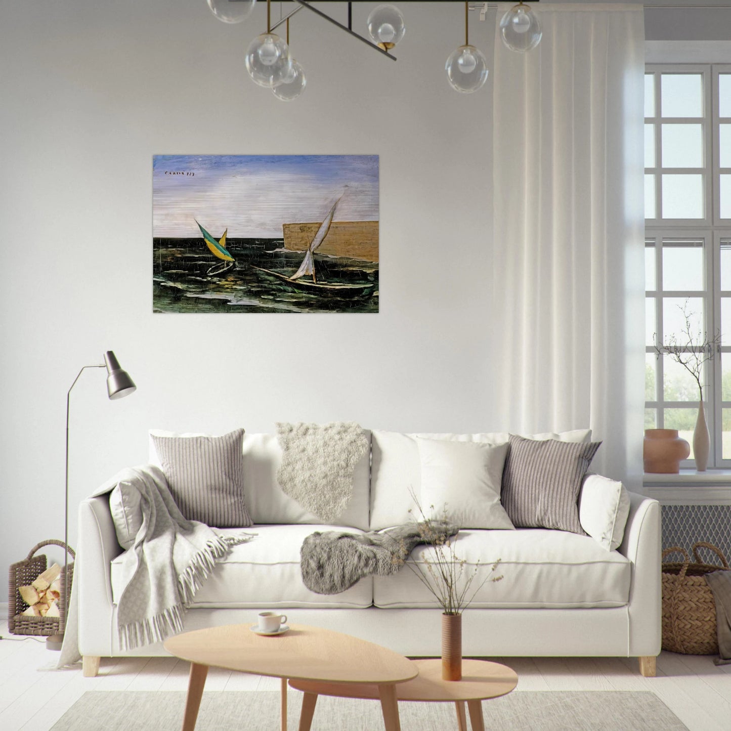 VELE NEL PORTO - Carlo Carra Brushed Aluminum Print - 70x100 cm / 28x40 inches | Carlo Carra Aluminum Print | Carlo Carra Prints