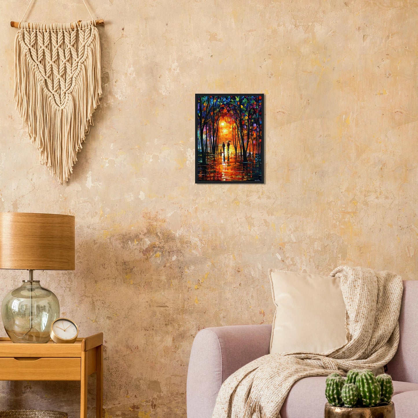 Leonid Afremov Wooden Framed Print - 11x14 inches / 27x35 cm - Wood frame-canvas
