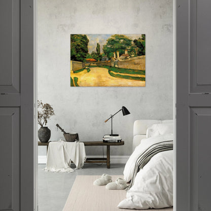 Houses Along a Road - Paul Cézanne Brushed Aluminum Print - 70x100 cm / 28x40 inches | Paul Cézanne Aluminum Print | Paul Cézanne Prints