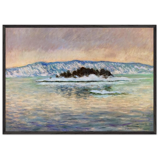 The Fjord near Christiania - claude monet 70x100 cm / 28x40 inches Framed Art Print – Black Wooden Frame