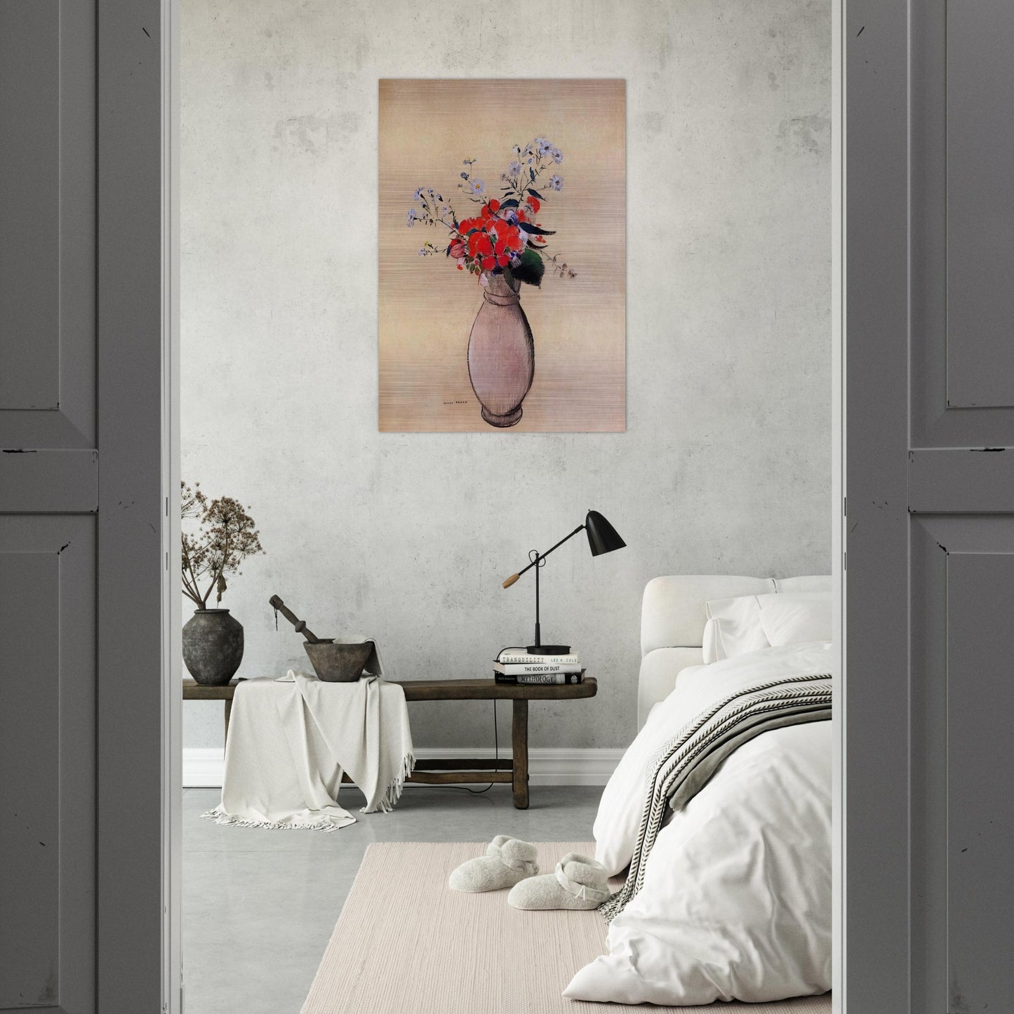BOUQUET OF FLOWERS 2 - Odilon Redon Brushed Aluminum Print - 70x100 cm / 28x40 inches | Odilon Redon Aluminum Print | Odilon Redon Prints