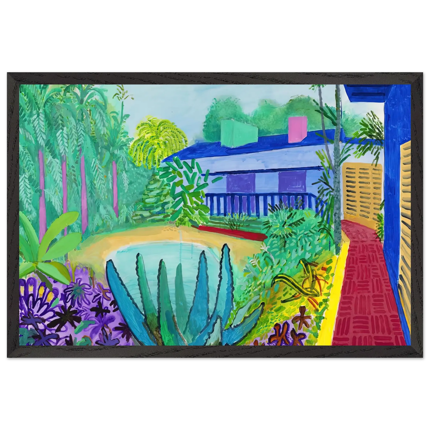 David Hockney - David Hockney Wall art - 70x100 cm / 28x40 Inches - Premium Wooden Framed Poster With Fine Art Paper - White frame