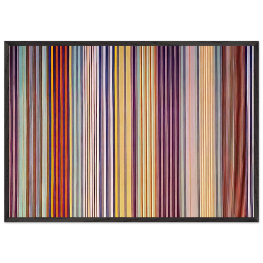 Royal Veil - 1971 - Gene Davis 70x100 cm / 28x40 inches Framed Art Print – Black Wooden Frame