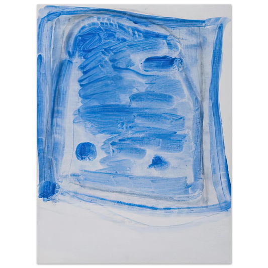 Raoul De Keyser - Sketchy Cobaltic Blue Flag - 2009  75x100 cm / 30x40inches Fine Art Poster