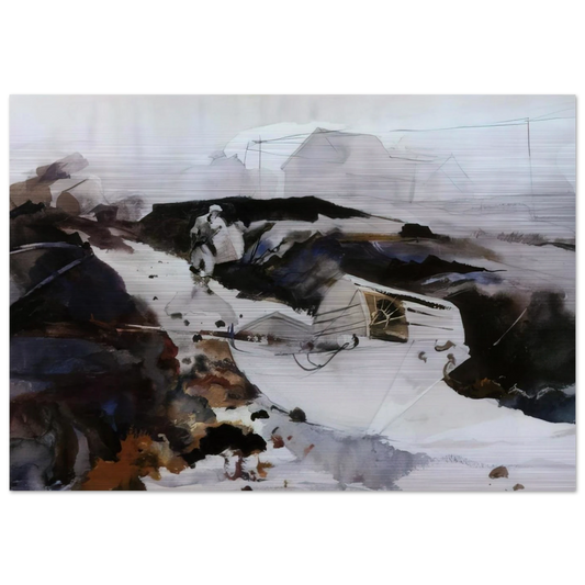 THE WHITE DORY 1941 - Andrew Wyeth Brushed Aluminum Print - 70x100 cm / 28x40 inches | Andrew Wyeth Aluminum Print | Andrew Wyeth Prints