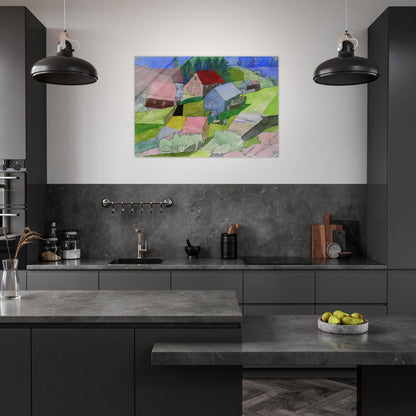 Häuser im Schwarzwald - Naïve Art Primitivism - Johannes Itten Acrylic Print - 70x100 cm / 28x40″ inches