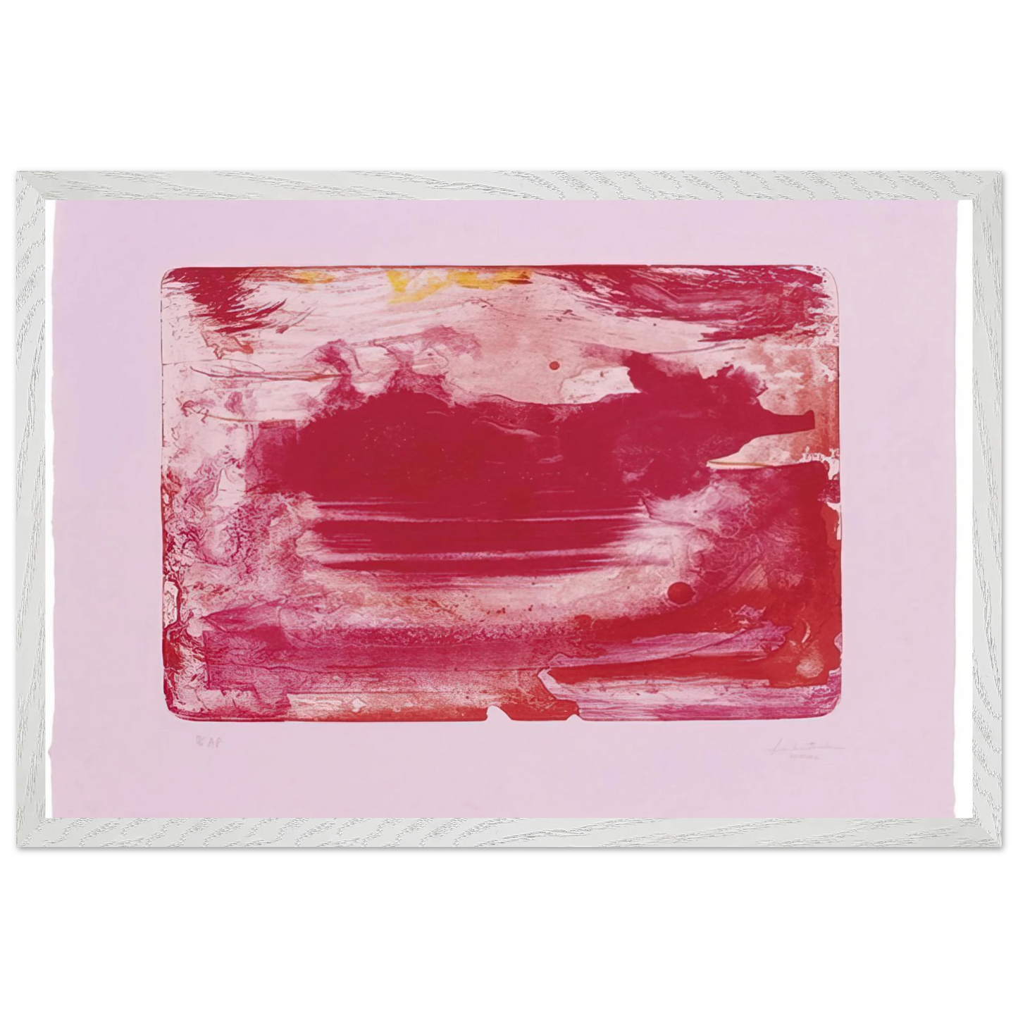 Helen Frankenthaler - The Red Sea - 1982 Wall art - 45x60 cm / 18x24 inches - Premium Wooden Framed Poster With Fine Art Paper-canvas - Black frame
