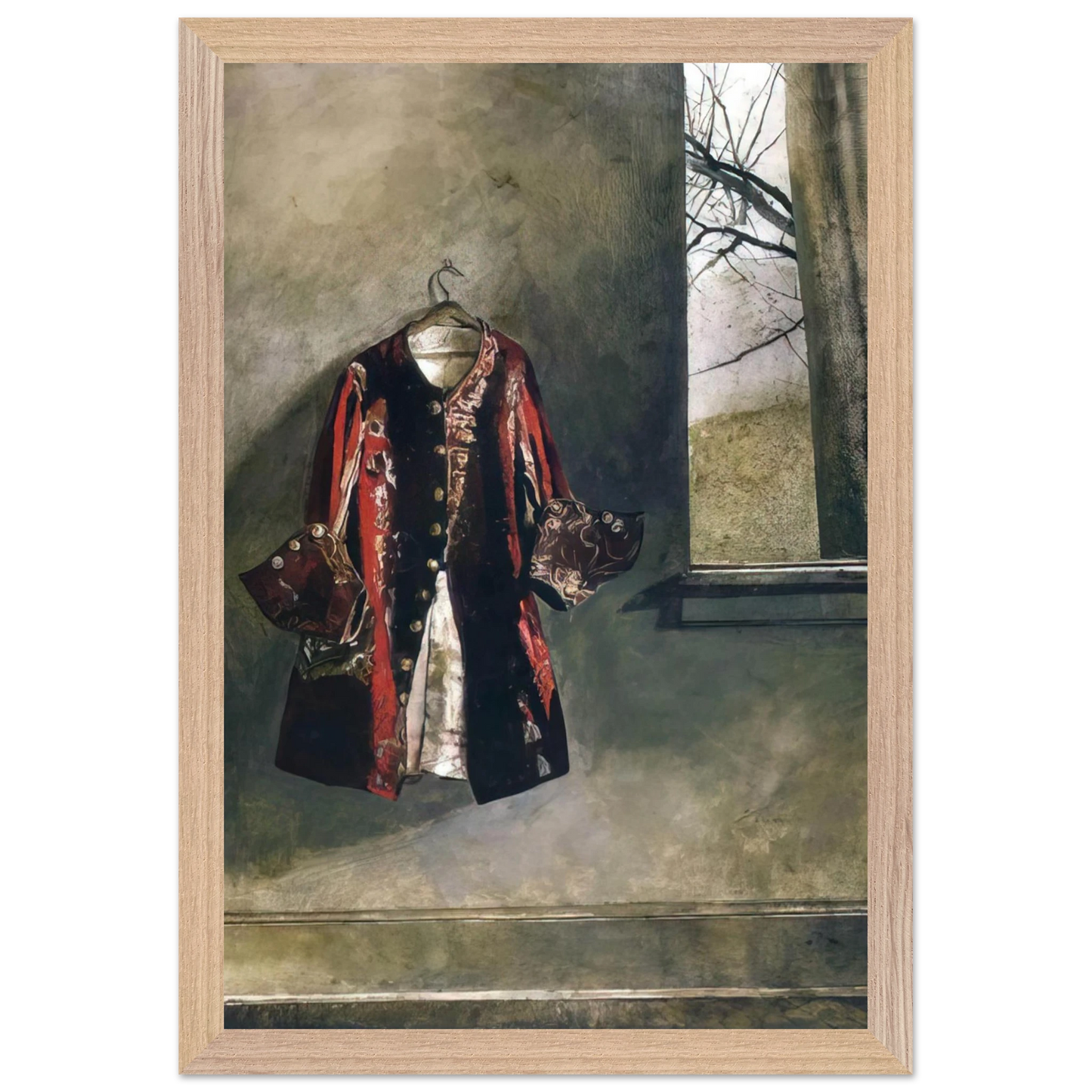 Andrew Wyeth - CURTAIN CALL Wall Art - 60x80 cm / 24x32 inches - Premium Wooden Framed Poster With Fine Art Paper-canvas - Black frame
