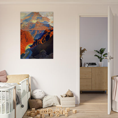 Grand Canyon - Maxfield Parrish Brushed Aluminum Print - 70x100 cm / 28x40 inches | Maxfield Parrish Aluminum Print | Maxfield Parrish Prints